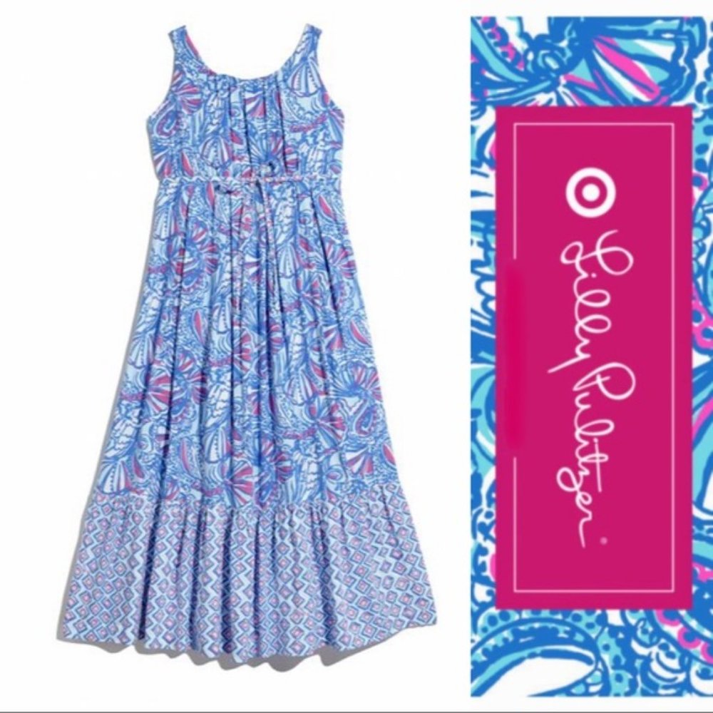 Lilly Pulitzer for Target Blue and Pink Maxi Dress